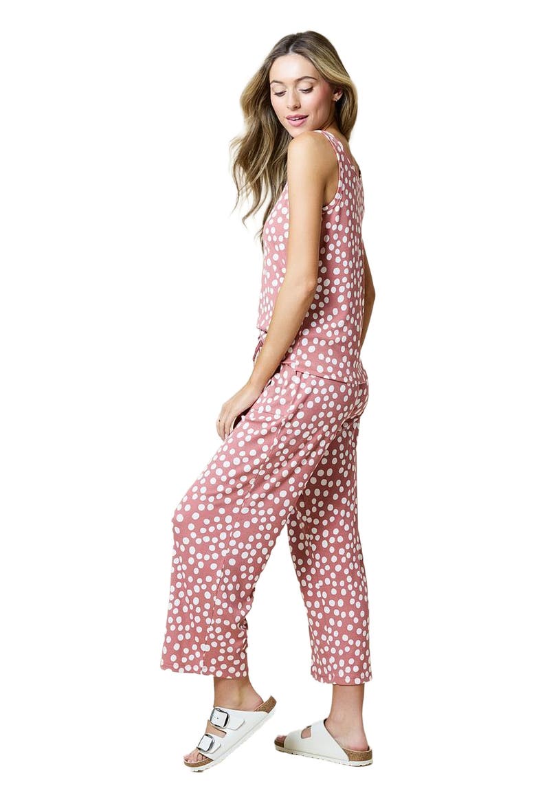 Ella - Scoop Tank with Capri Pant Sleepwear Set, Alternate, color, Copper Rose Dot