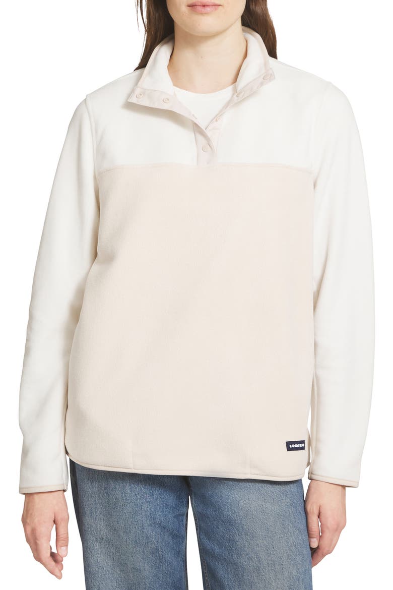 Colorblock Fleece Insulated Pullover Jacket, Main, color, BEIGE