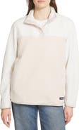 Lands' End Colorblock Fleece Insulated Pullover Jacket