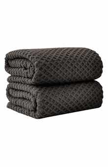 Woven & Weft Diamond Waffle Textured 2-Piece Bath Sheet Set