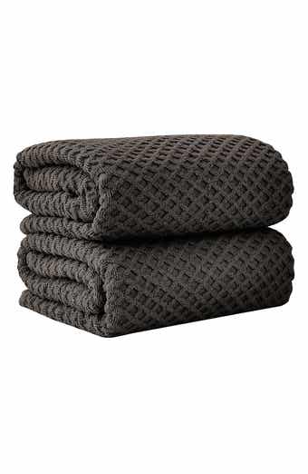 Woven & Weft Diamond Waffle Textured 2-Piece Bath Sheet Set