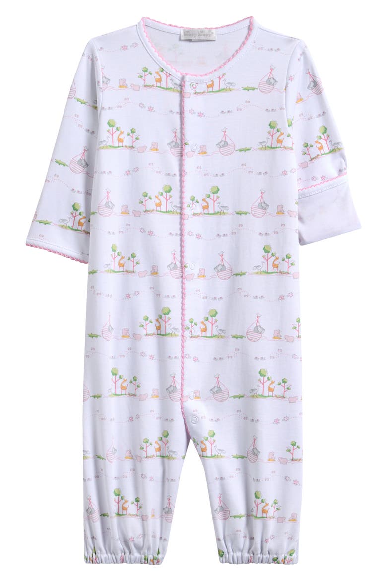 Noah's Print Convertible Pima Cotton Gown, Alternate, color, PINK