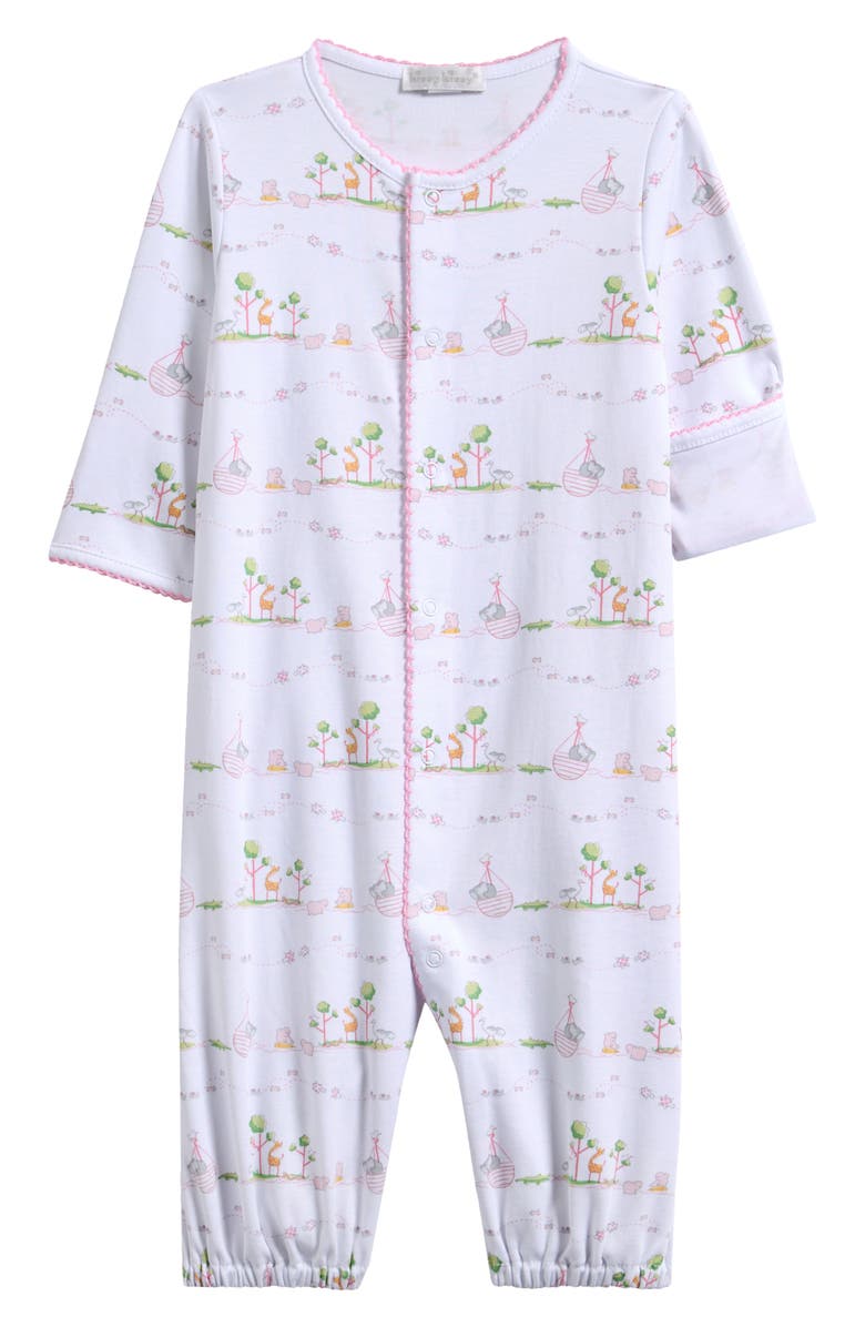 Kissy Kissy Noah's Print Convertible Pima Cotton Gown, Alternate, color, Pink