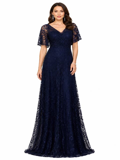 Elegant Cape Sleeve A-line Gown