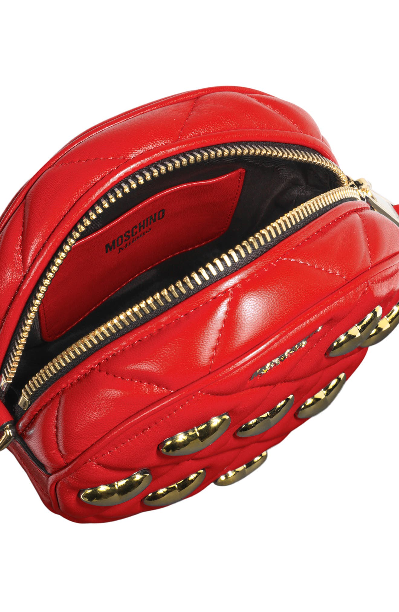 Moschino Quilted Heart Crossbody Bag, Alternate, color, 