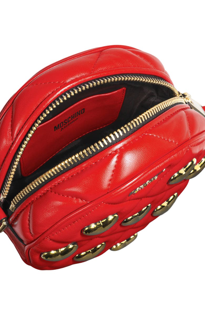 Moschino Quilted Heart Crossbody Bag, Alternate, color,