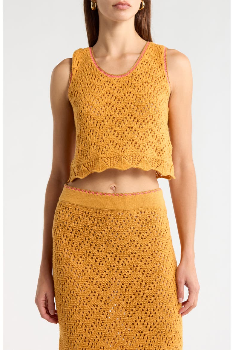 Open Knit Tank, Main, color, TANGERINE DREAMS