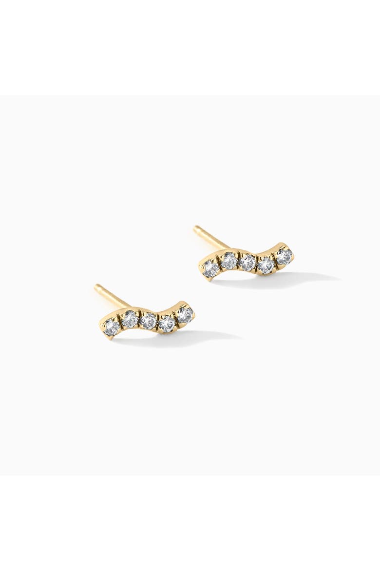 The Wave Stud Earrings, Main, color, Gold