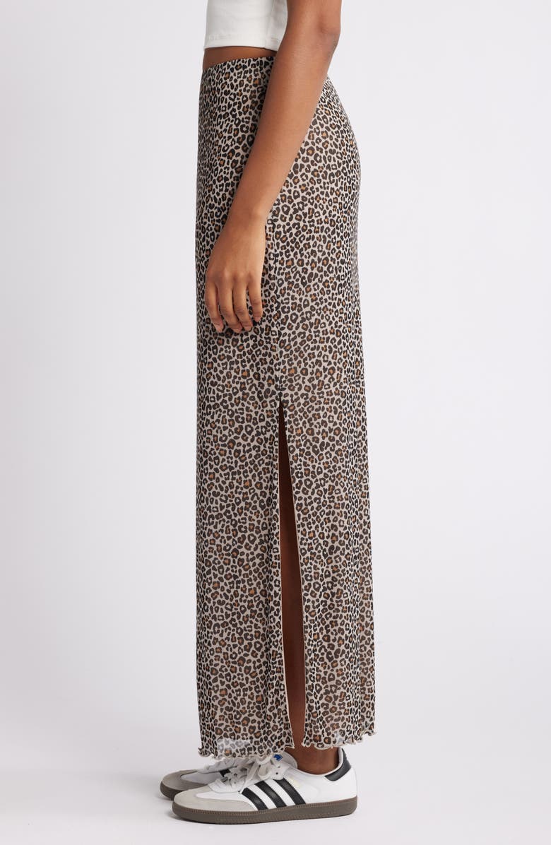 BP. Printed Mesh Maxi Skirt, Alternate, color, Leopard