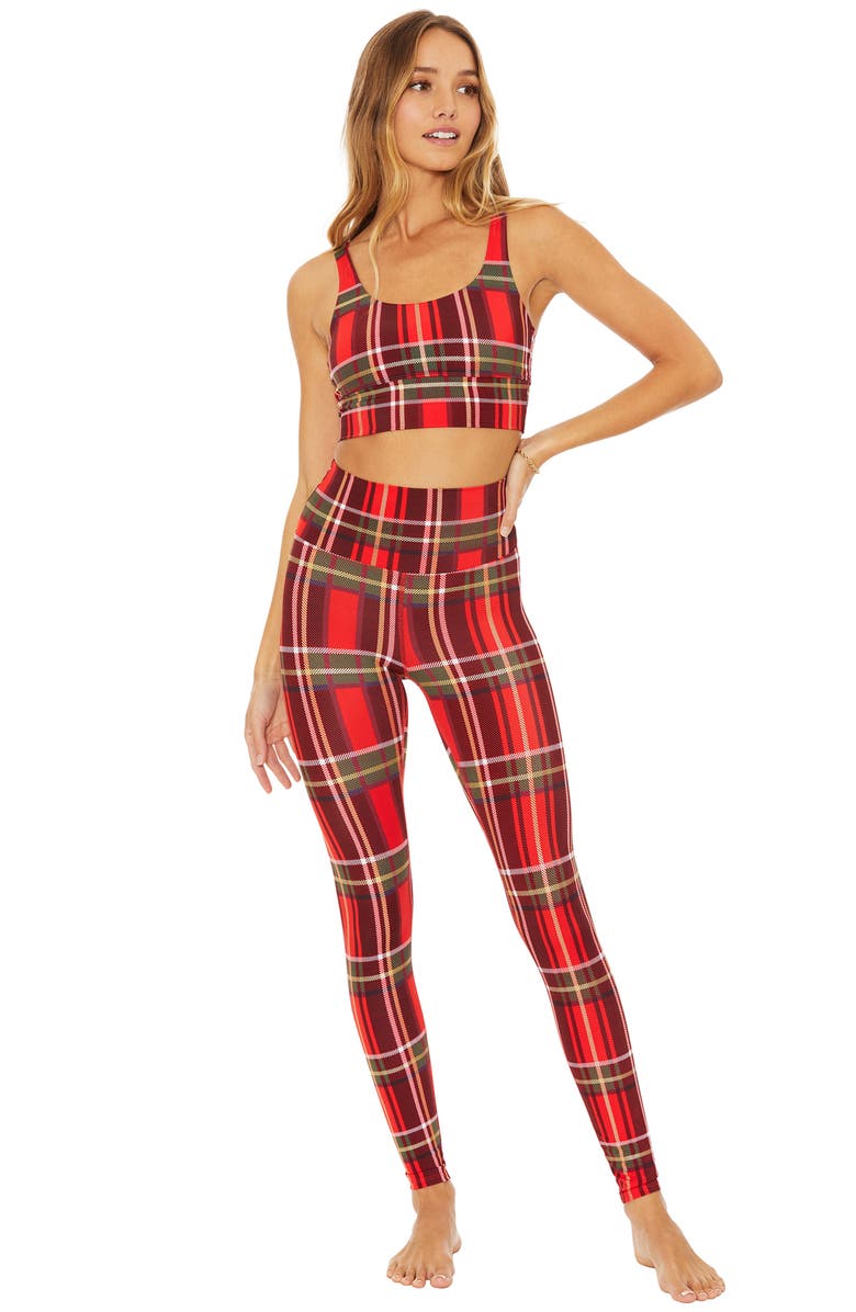 Beach Riot Piper Holiday Plaid High Waist Leggings, Alternate, color, 