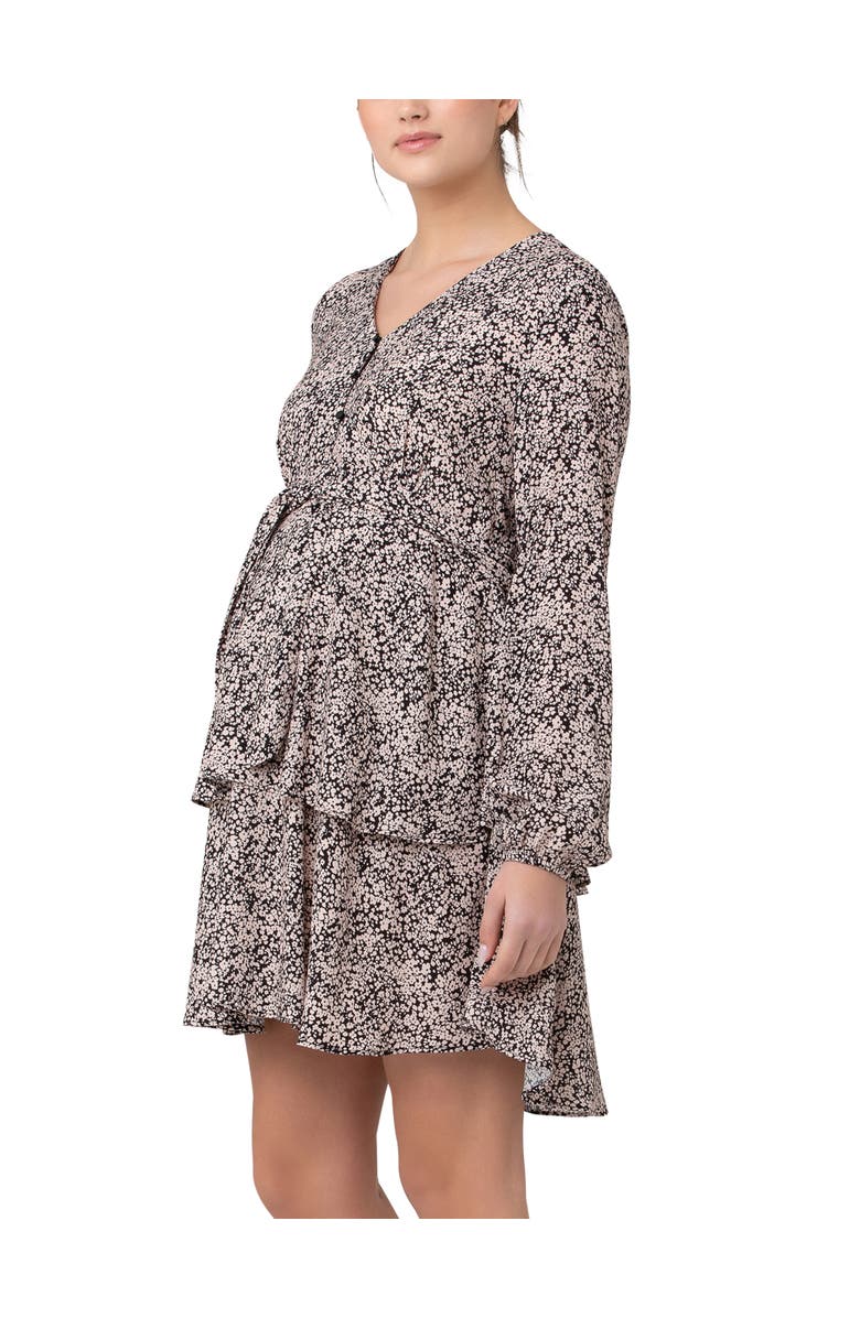 Ripe Maternity Florence Layered Dress, Alternate, color, Black / Dusty Pink