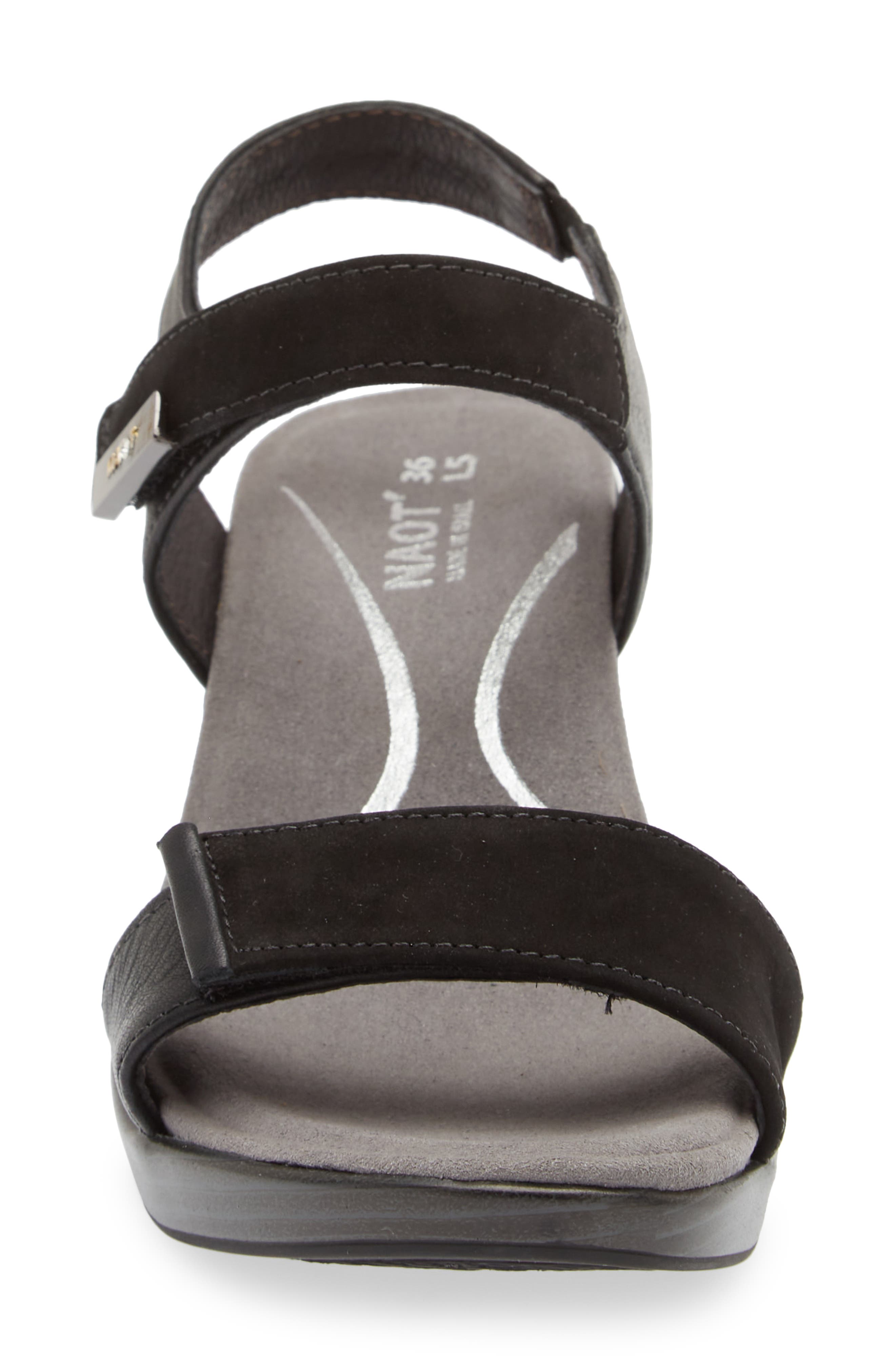 Naot 'Intact' Sandal, Alternate, color, Black Velvet/Black/Jet Black