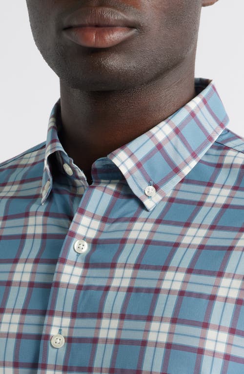 Johnnie-o Feldy Plaid Stretch Button-down Shirt In Blue