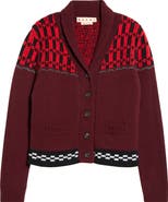 Marni Boxy Jacquard Wool Cardigan