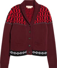 Marni Boxy Jacquard Wool Cardigan