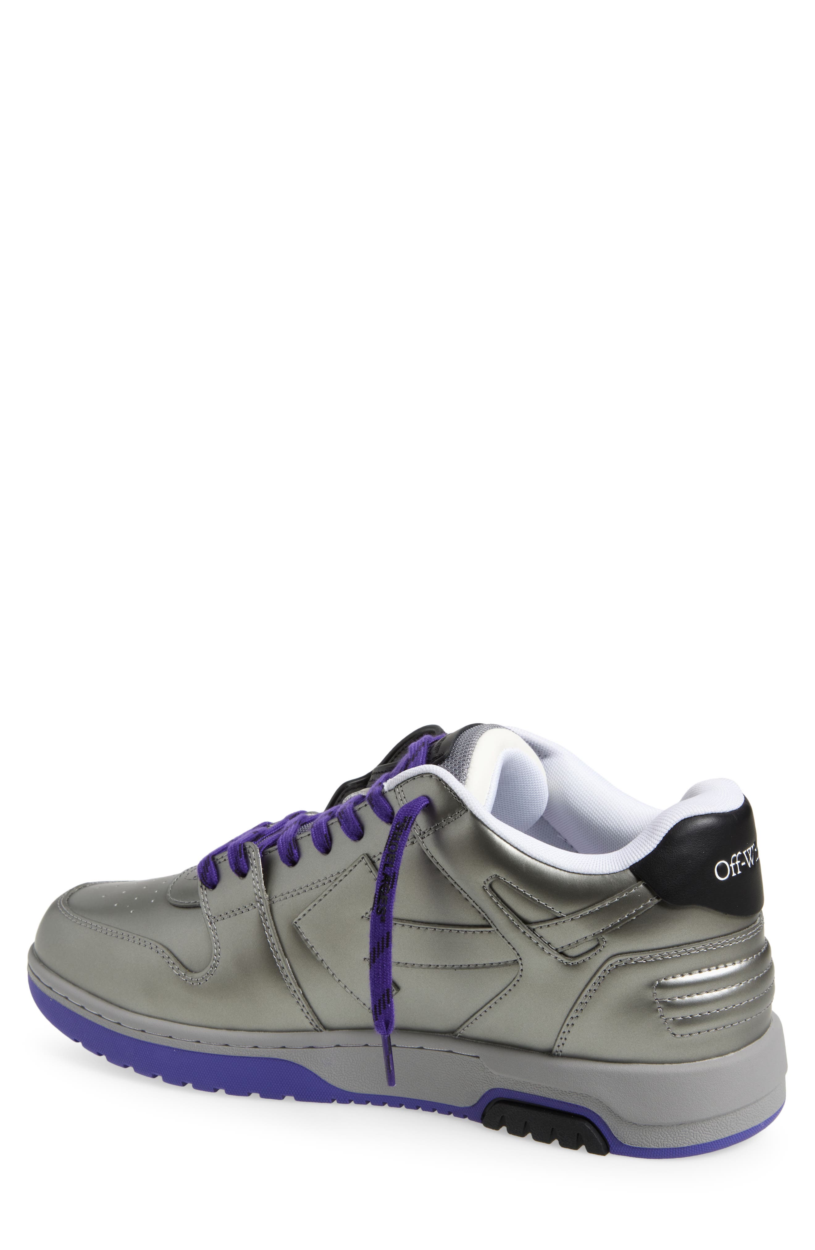 Off-White Out of Office Metallic Low Top Sneaker, Alternate, color, Medium Grey - Purple