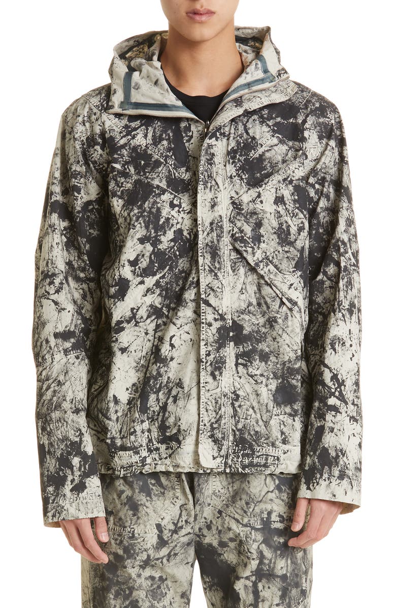 RANRA Aska Acid Wash Hooded Cotton Jacket, Main, color, 