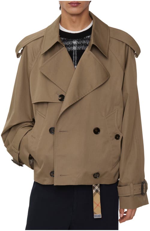 Burberry Men Brown Jacket With Lapels On The Front And Belts On The Cuffs In Cotton Man In Brown