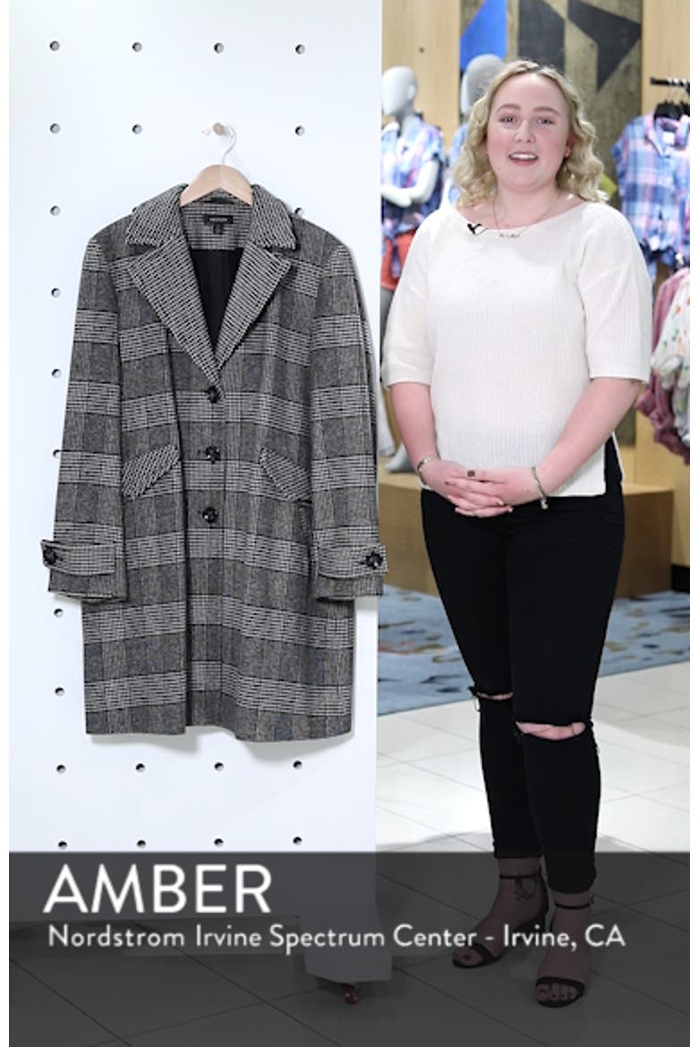 Plaid Mix Wool Blend Coat video