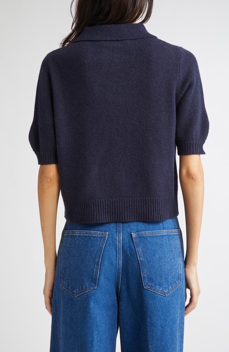 Marni Mending Logo Cashmere Sweater, Alternate, color, 00B80 Ink