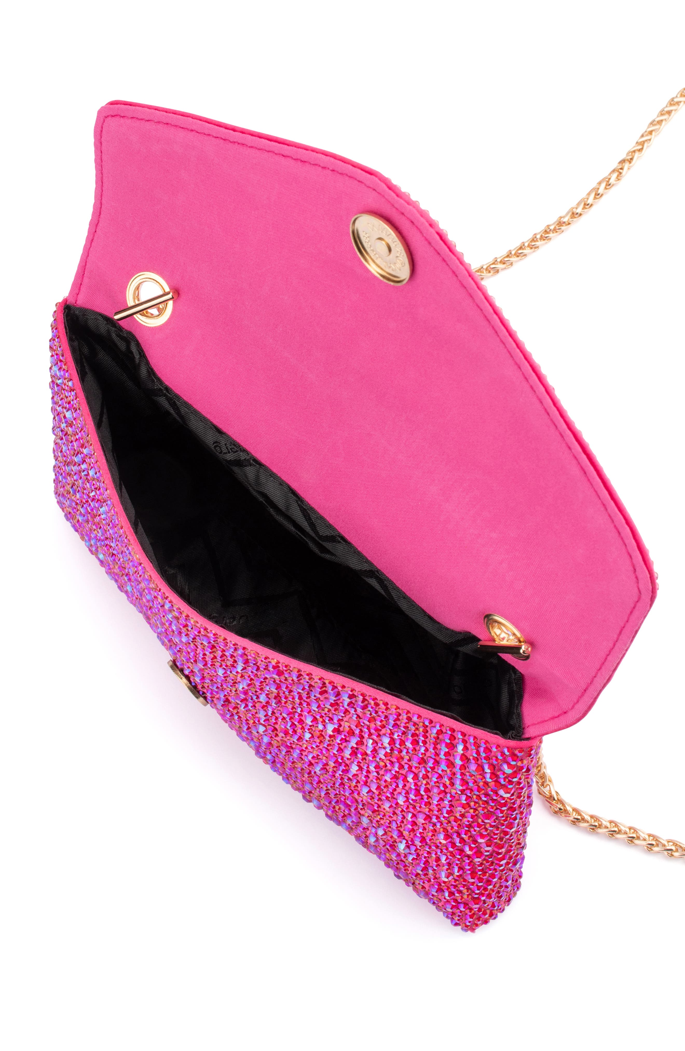 Hattie Crystal Shoulder Bag, Alternate, color, FUCHSIA