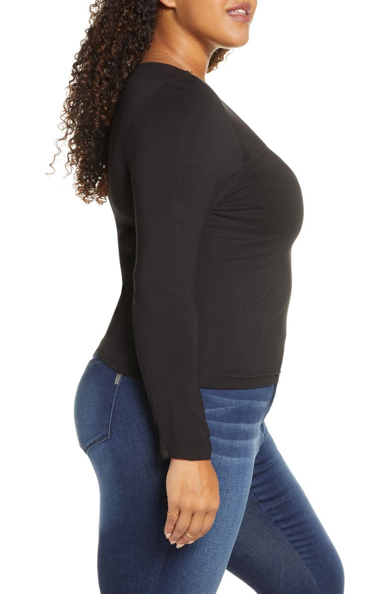 BP. Long Sleeve Cinch Front Ribbed Tee, Alternate, color,