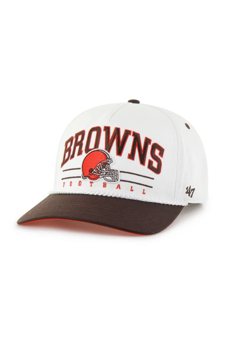 Men's '47 White/Brown Cleveland Browns Roscoe Two-Toned Hitch Adjustable Hat, Main, color, White