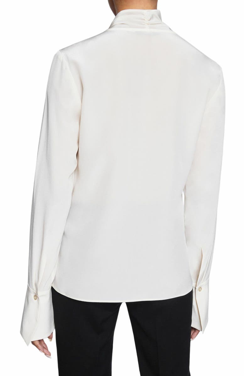 Santorelli AMANDA Long Sleeve Silk Blouse with Drop Neck Tie, Alternate, color, 