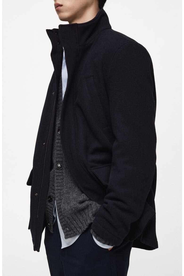 Wool Blend Coat, Alternate, color, DARK NAVY