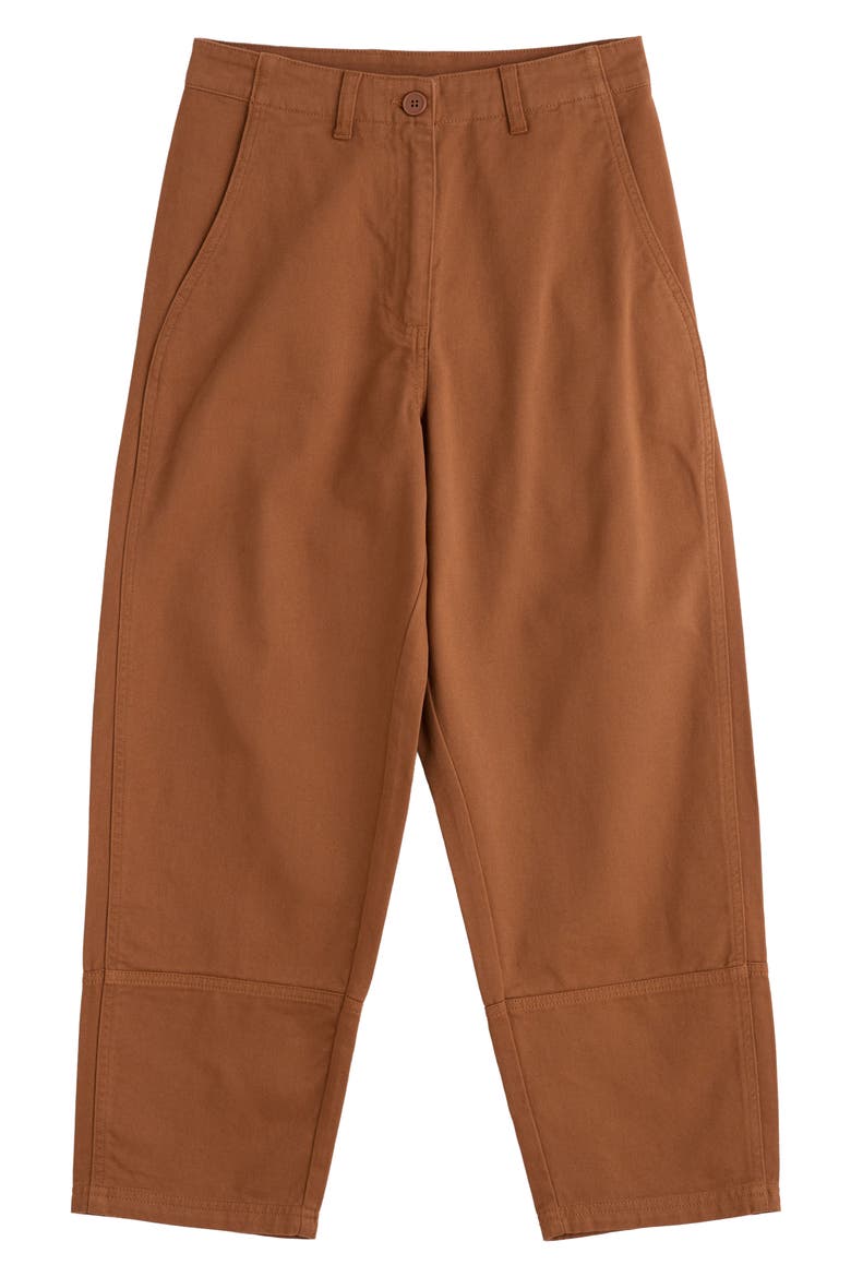 Painted Forms Ankle Barrel Leg Organic Cotton Pants, Alternate, color, DARK FLAX