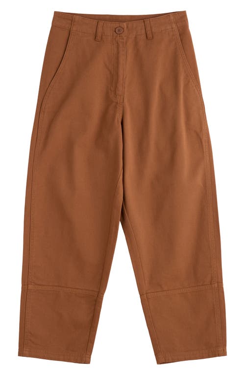 Seasalt Cornwall Painted Forms Ankle Barrel Leg Organic Cotton Pants In Brown