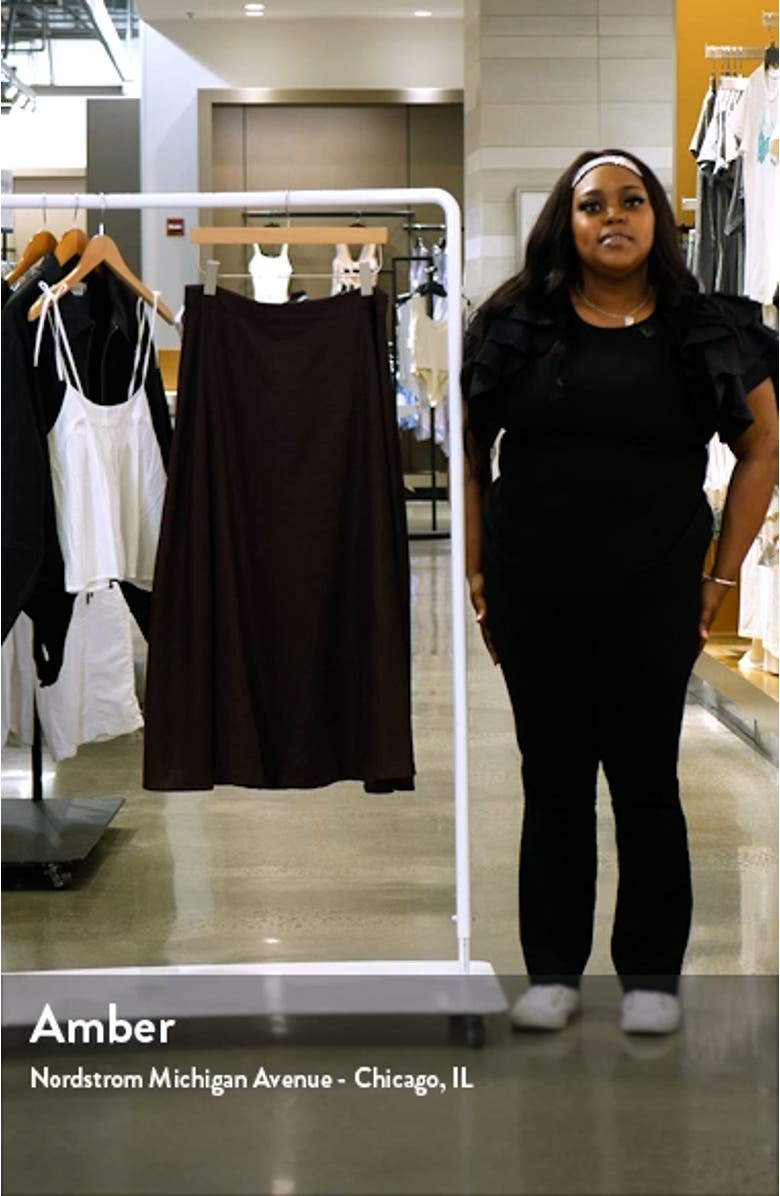 Brilyn Linen Midi Skirt, sales video thumbnail