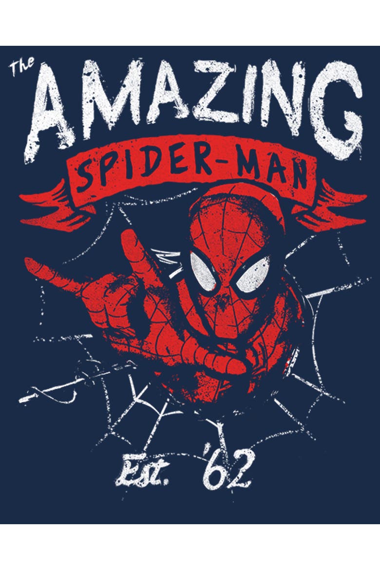 Men's Marvel Spider-Man Est 62  Graphic T-Shirt, Alternate, color, Navy Blue Heather