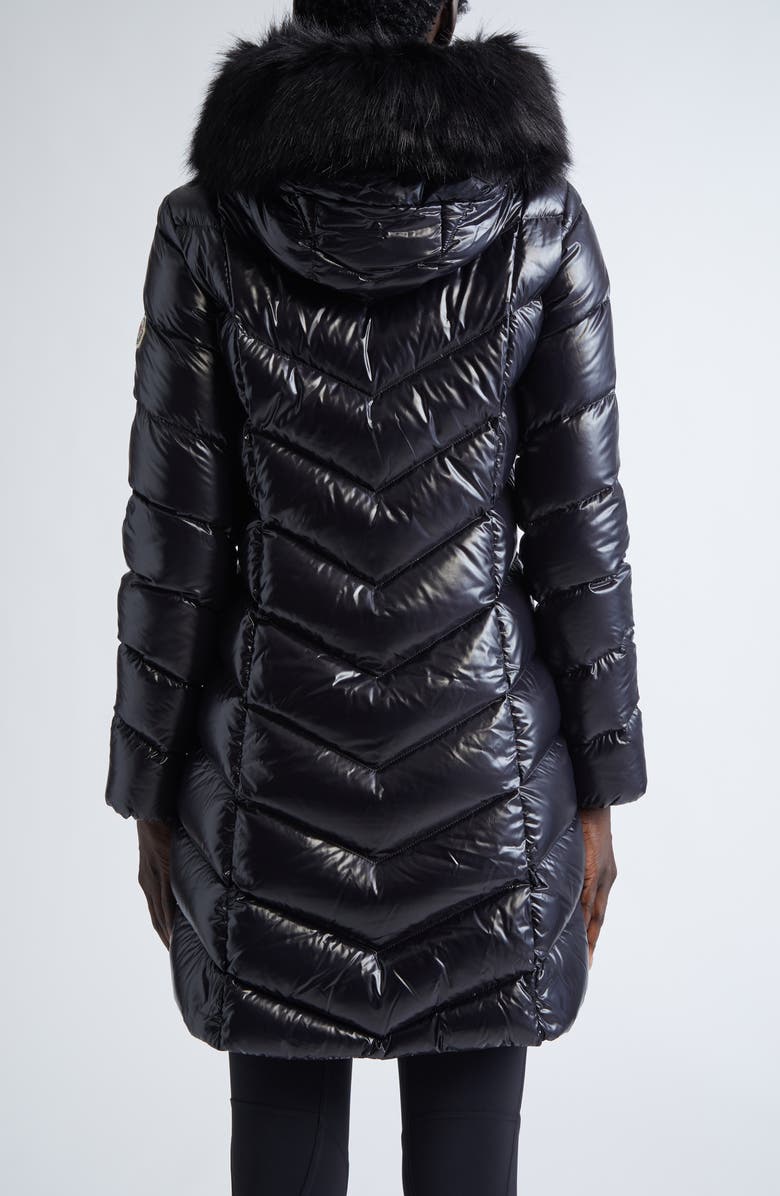 Moncler Fulmarus Hooded Down Puffer Jacket with Removable Faux Fur Trim, Alternate, color, Black