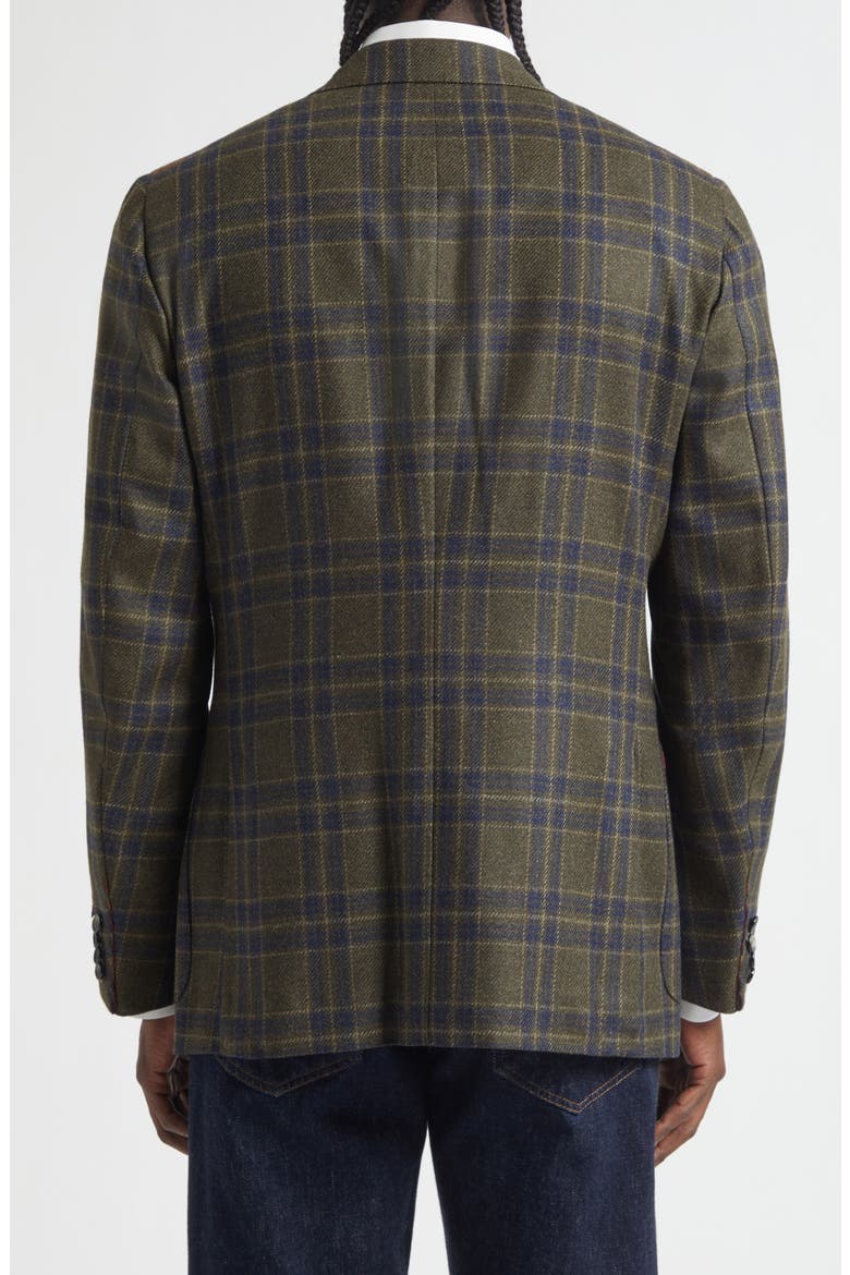 Marechiaro Plaid Wool & Silk Soft Sport Coat, Alternate, color, GREEN