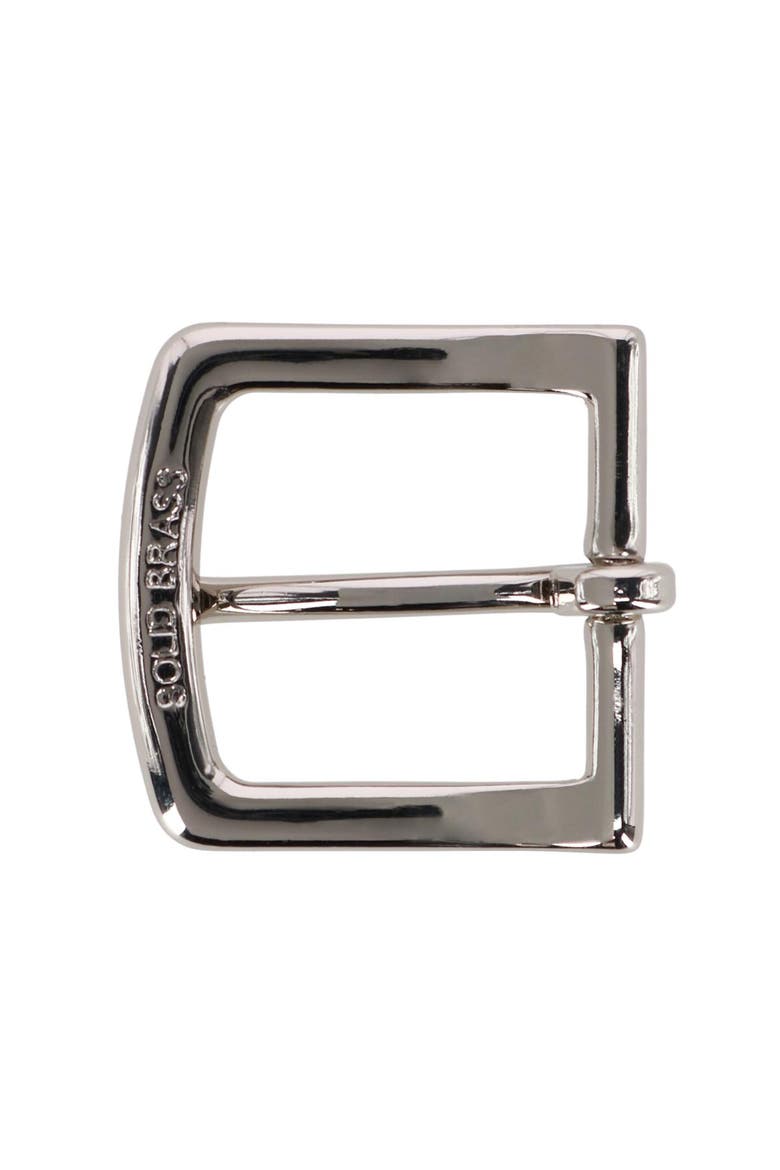 32mm Solid Brass Polished Silver Single Prong Buckle, Alternate, color, Silver