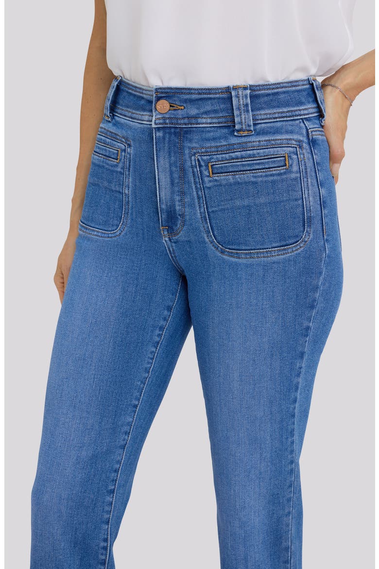 Marilyn Welt Pocket High Waist Straight Leg Jeans, Alternate, color, BLUE PARADISE