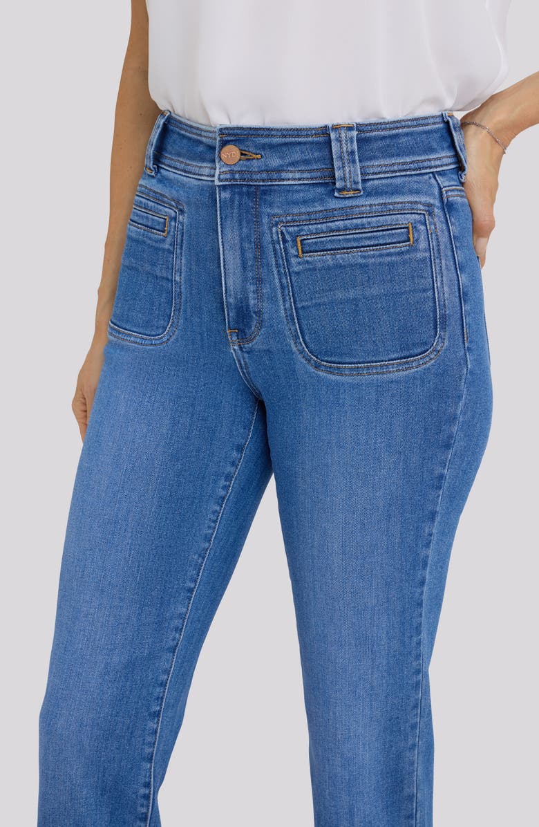 NYDJ Marilyn Welt Pocket High Waist Straight Leg Jeans, Alternate, color, Blue Paradise