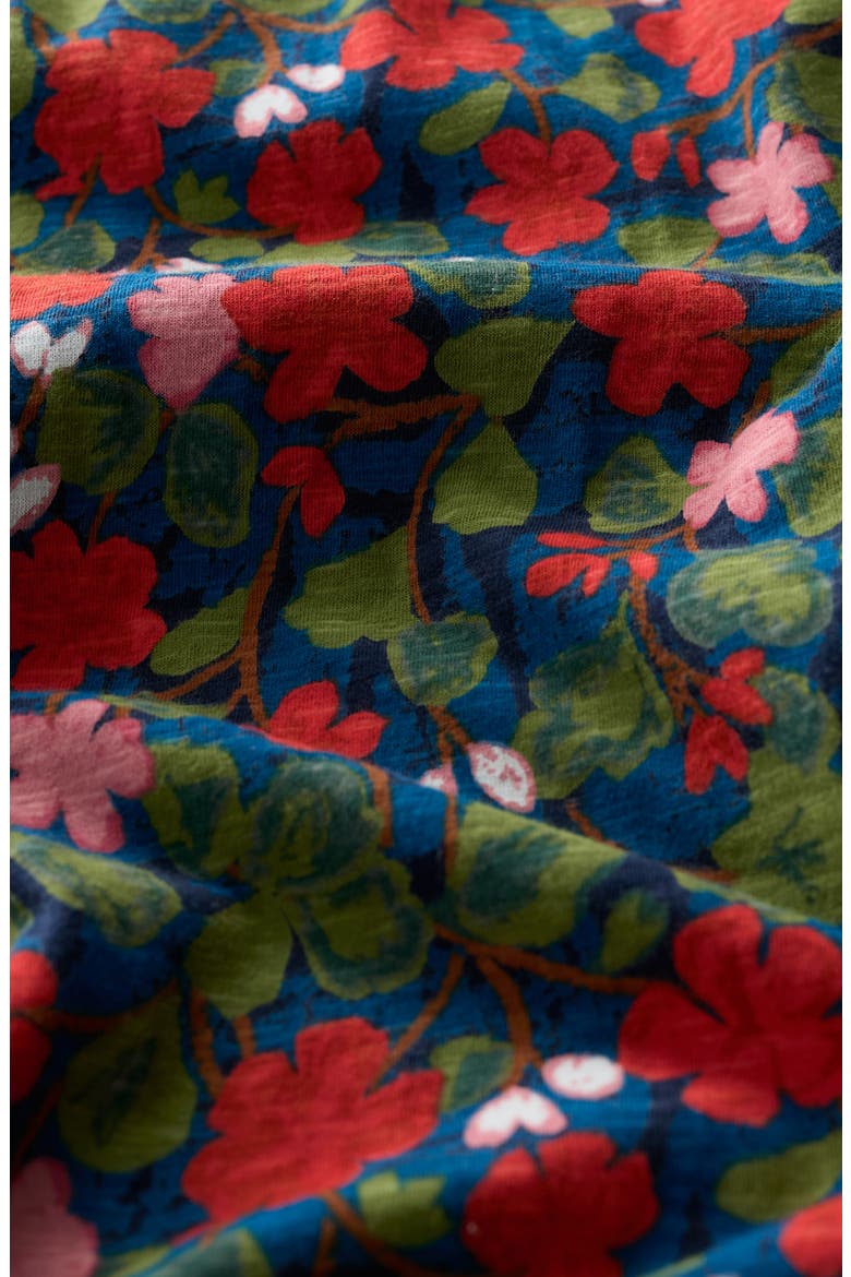 Chateaux Floral Print Organic Cotton Midi Dress, Alternate, color, HOUSEPLANT MARITIME