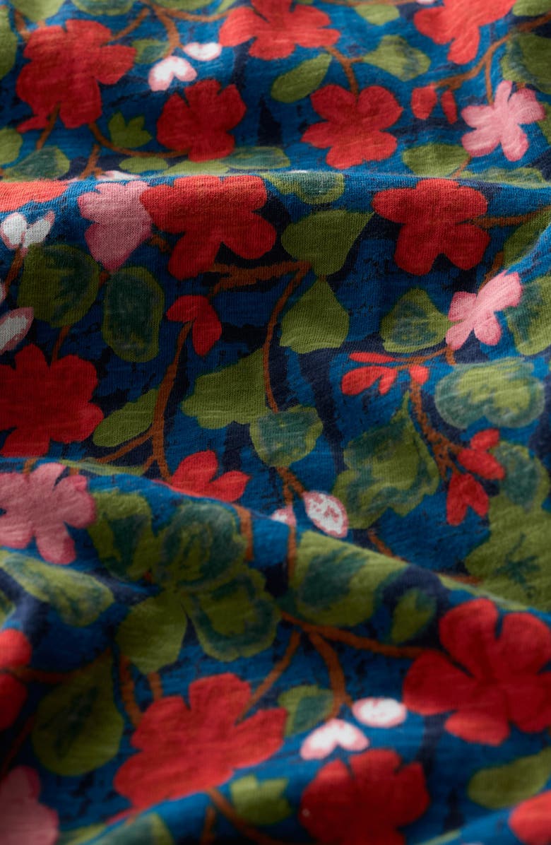 Seasalt Cornwall Chateaux Floral Print Organic Cotton Midi Dress, Alternate, color, Houseplant Maritime