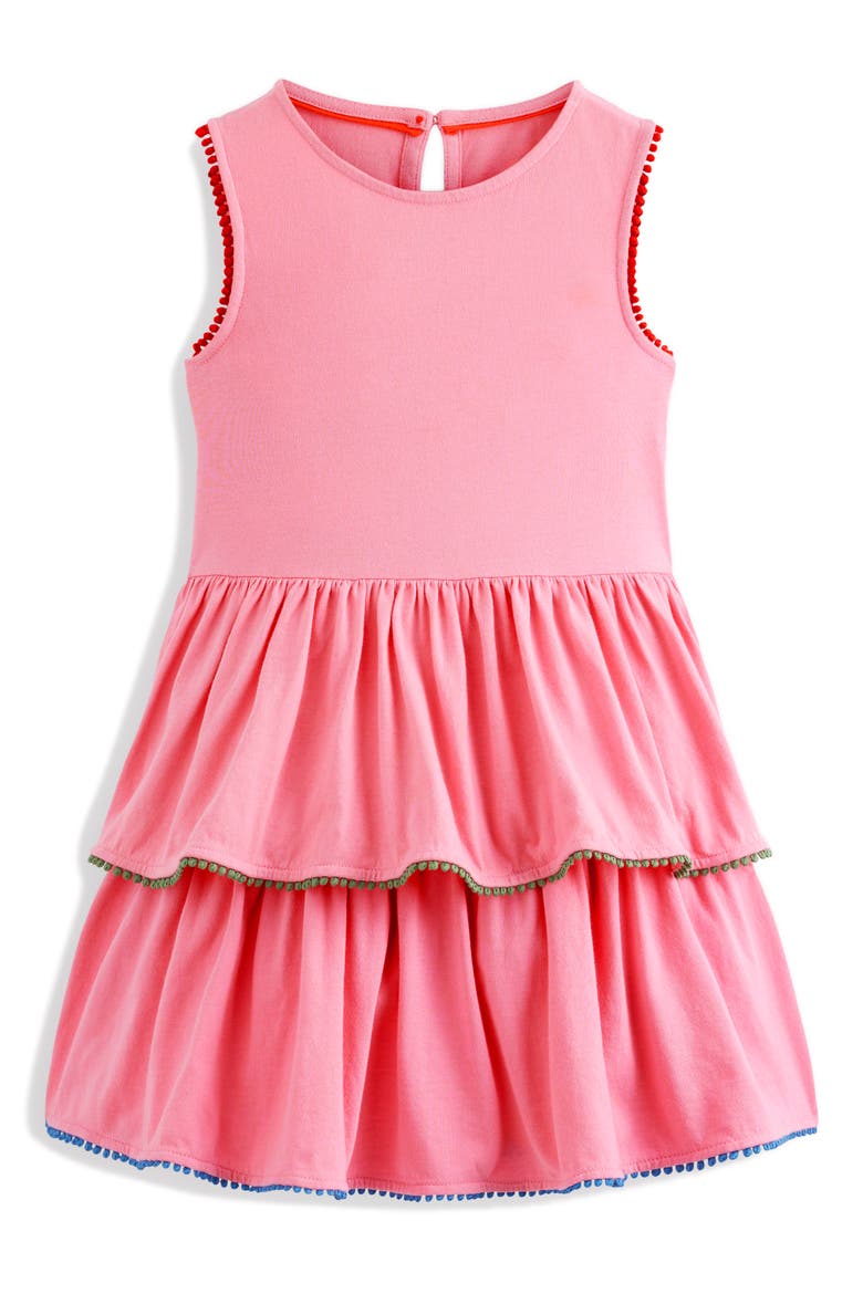 Kids' Tiered Cotton Jersey Sundress, Main, color, BUBBLEGUM PINK
