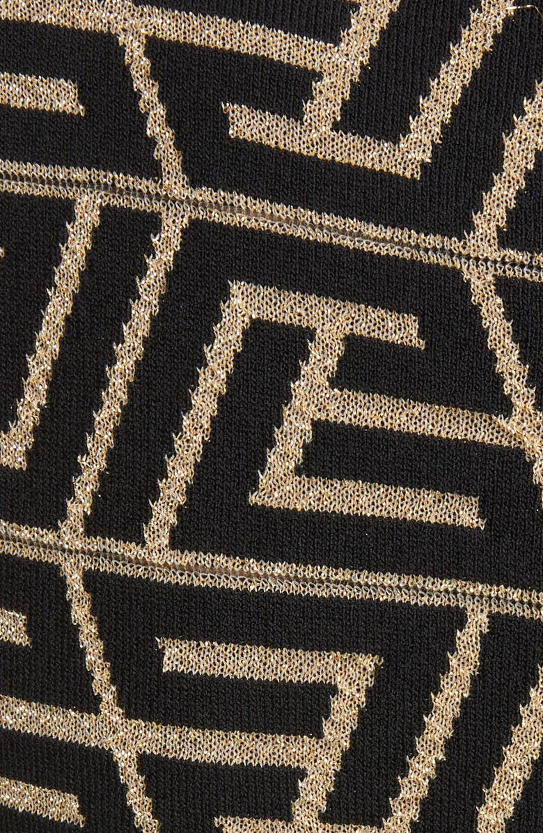 Balmain Pyramid Metallic Monogram Jacquard Body-Con Minidress, Alternate, color, 