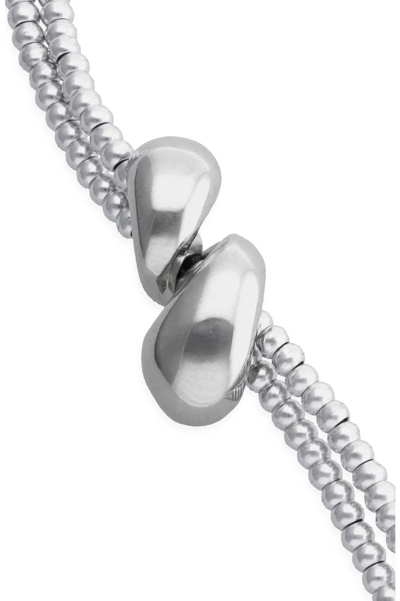 Silver-Tone Bracelet with Dual Drop Detail, Alternate, color, Silver