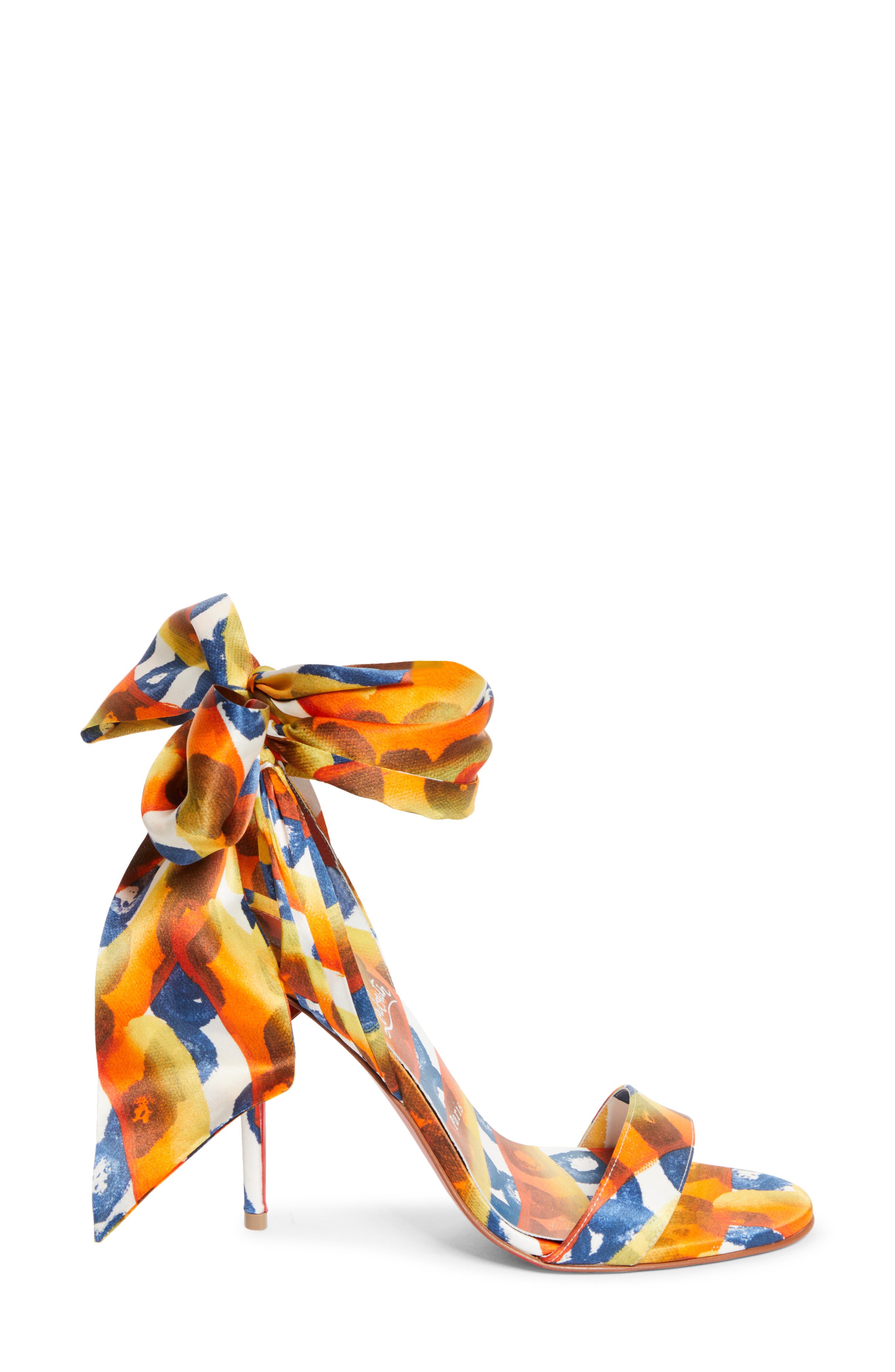 Christian Louboutin Miss Z Desert Sandal, Alternate, color, Multi Magma/ Lin Mult