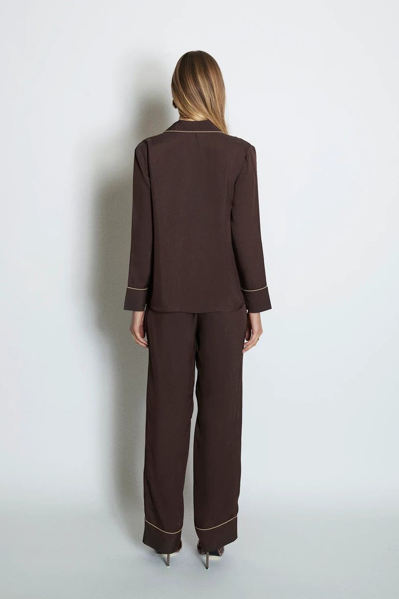 Noelle Pyjama Set, Alternate, color, Brown