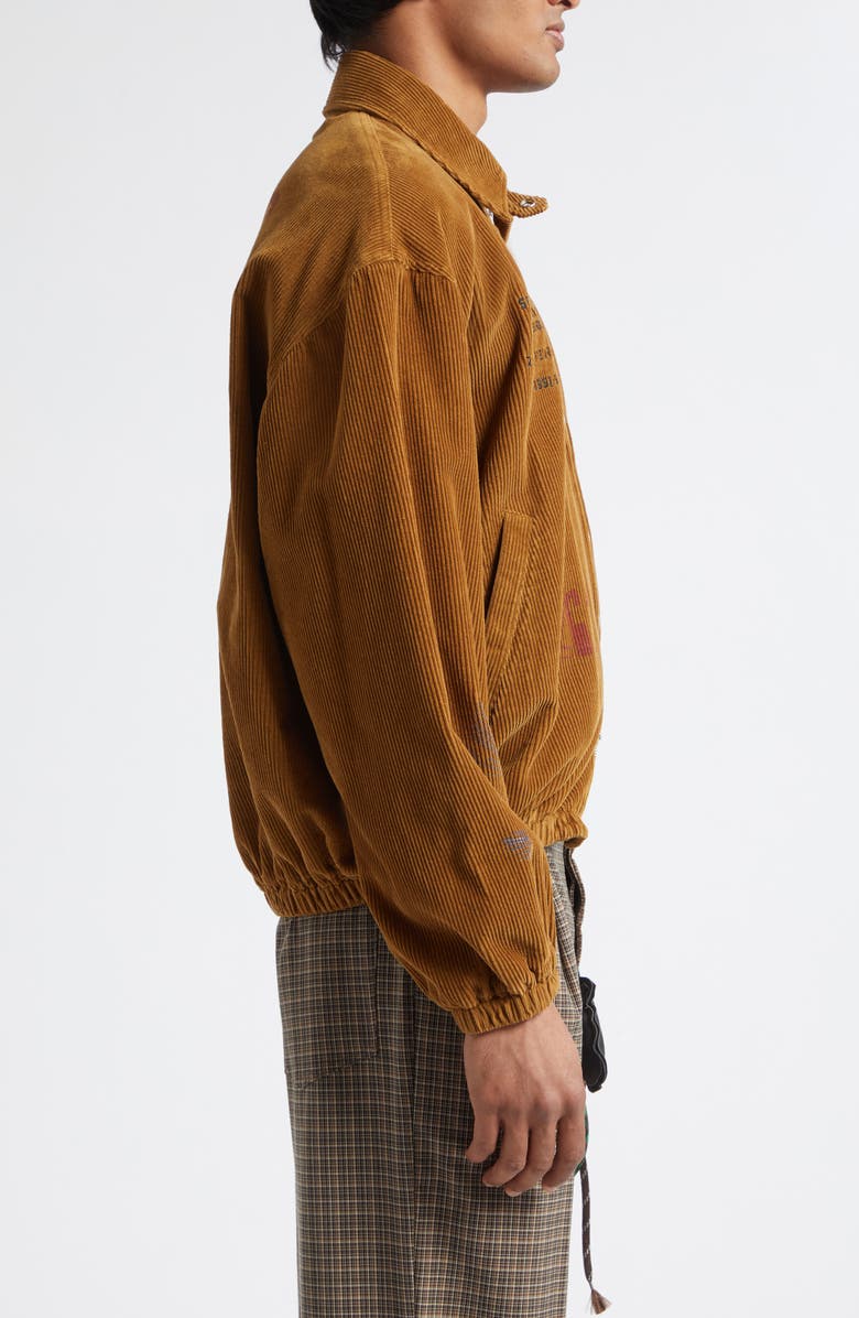 SONG FOR THE MUTE School Portrait Coach Cotton Corduroy Bomber Jacket, Alternate, color, Camel Fade Out