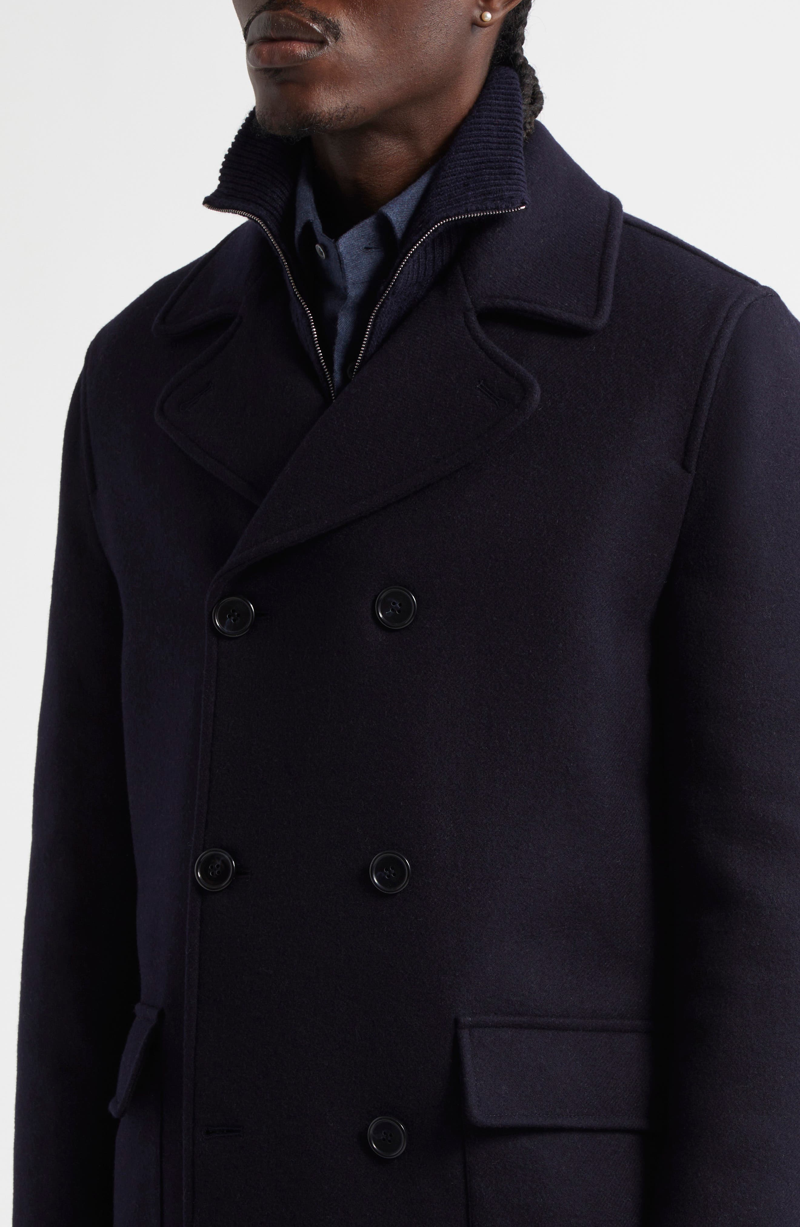 Thom Sweeney Double Face Virgin Wool Peacoat — фото 4
