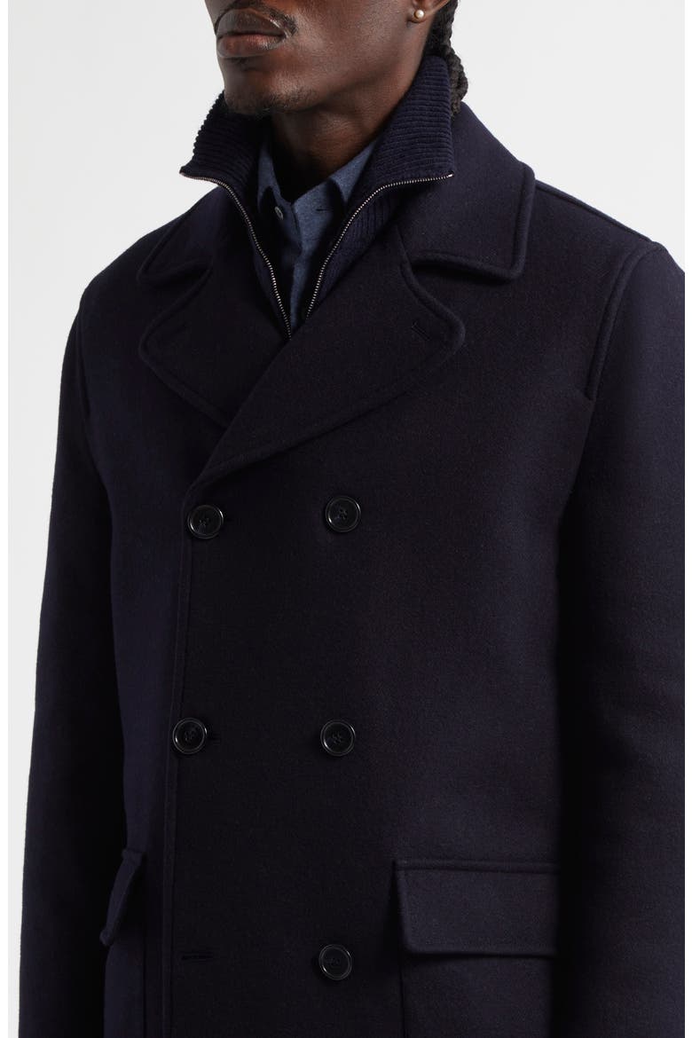 Double Face Virgin Wool Peacoat, Alternate, color, NAVY