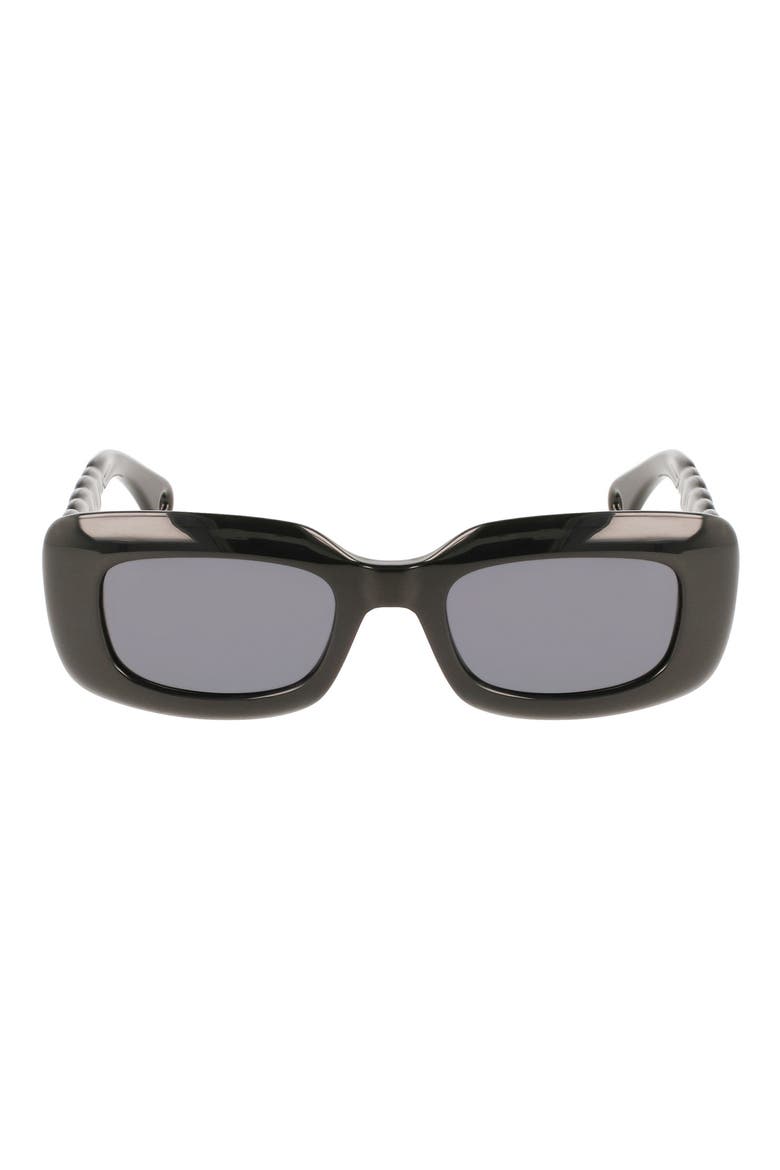 Babe 50mm Rectangular Sunglasses, Main, color, BLACK