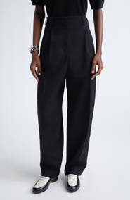 Givenchy Slashed Double Pleat Wool Grain de Poudre Pants
